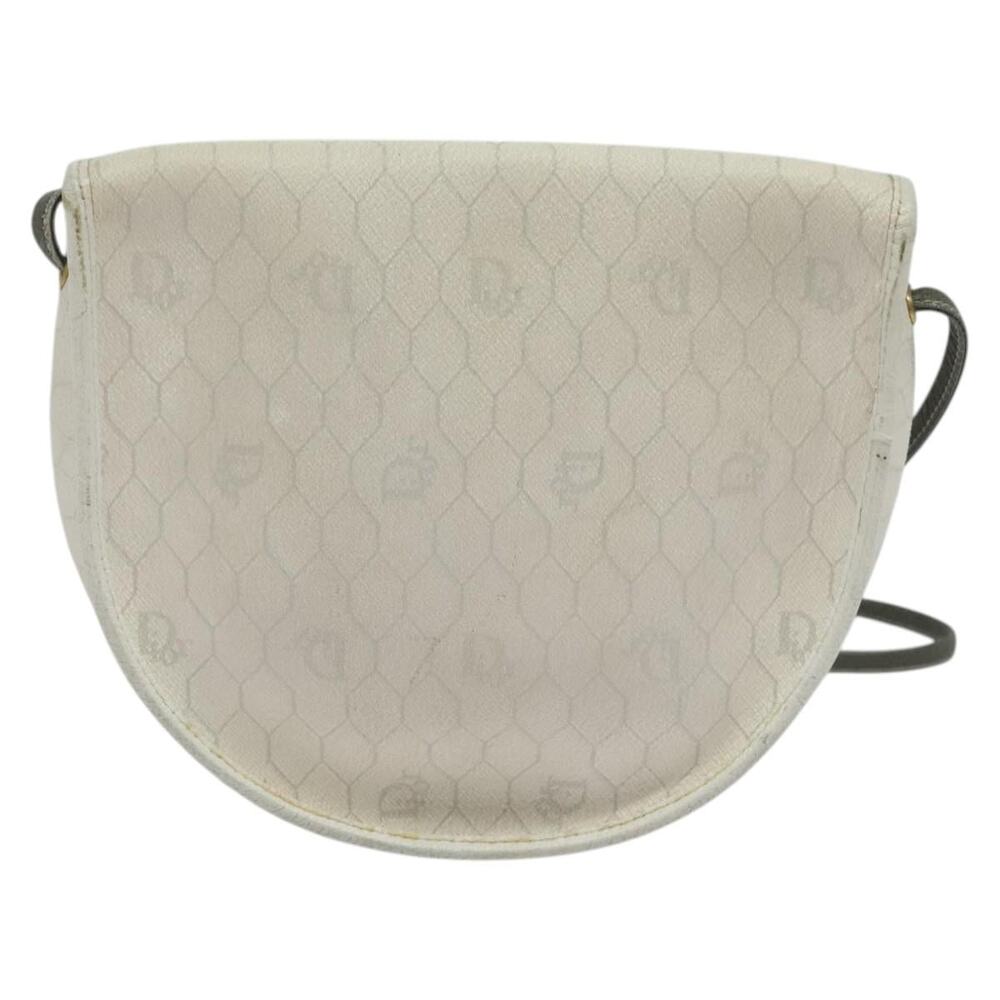 DIOR Honeycomb Canvas Shoulder Bag Pvc White Gold - Picture 3 of 12